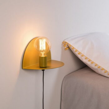 Nástenné svietidlo s poličkou v zlatej farbe Homemania Decor Shelfie, dĺžka 15 cm - Image 4