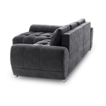 Tmavosivá rozkladacia rohová pohovka so zamatovým poťahom Windsor & Co Sofas Nuage, ľavý roh - Image 6