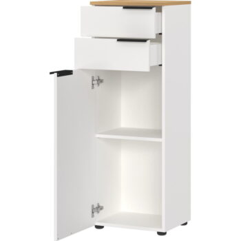Biela vysoká kúpeľňová skrinka 39x111 cm Menen – Germania – Obrázok 3