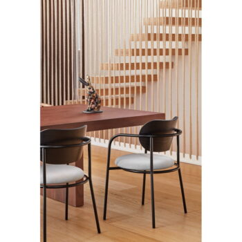 Čierno-sivá jedálenská stolička v dekore jaseňa Eclipse - Teulat – Obrázok 3