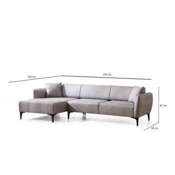 Svetlosivá rohová pohovka  Belissimo, ľavý roh – Balcab Home - Image 8