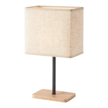 Stolová lampa v čiernej a prírodnej farbe s textilným tienidlom (výška 30 cm) Kate – Fischer & Honsel