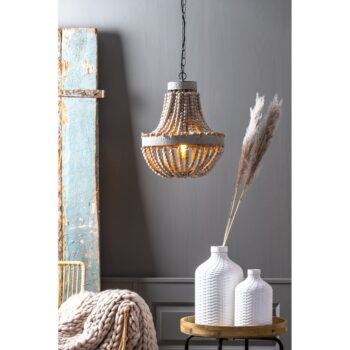 Biele závesné svietidlo s kovovým tienidlom ø 36 cm Luna – Light & Living - Image 9