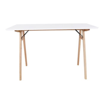 Biely stôl s hnedými nohami House Nordic Vojens Desk, dĺžka 120 cm - Image 2