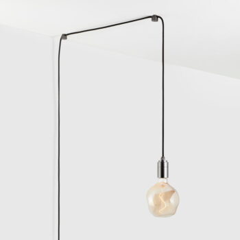 Závesné svietidlo v čierno-leskle striebornej farbe ø 4 cm Plug & Play – tala - Image 7