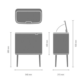 Tmavosivý dotykový oceľový odpadkový kôš na triedený odpad 34 l Bo Touch Bin – Brabantia - Image 5
