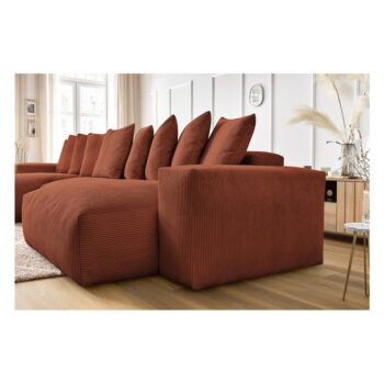 Menčestrová rohová pohovka v tehlovej farbe Voltaire – Bobochic Paris - Image 2
