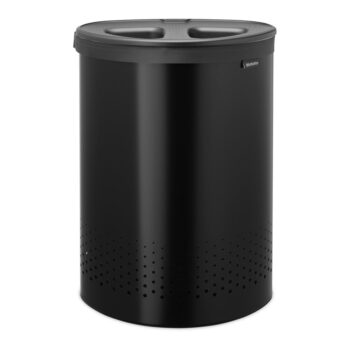 Matne čierny kovový kôš na bielizeň 55 l Selector – Brabantia