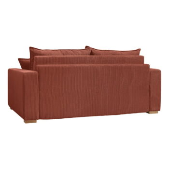 Menčestrová rozkladacia pohovka v tehlovej farbe 225 cm Augustin – Bobochic Paris - Image 5