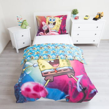 Bavlnené detské obliečky na jednolôžko 140x200 cm Sponge Bob - Jerry Fabrics – Obrázok 3