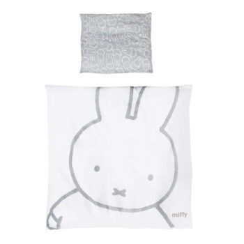 Bielo-sivá kolíska na kolieskach s baldachýnom 40x90 cm Miffy – Roba - Image 5