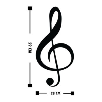 Čierna nástenná dekorácia Wallity Treble Clef – Obrázok 4