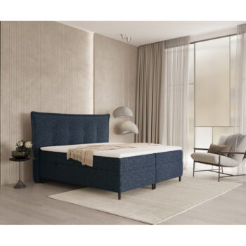 Tmavomodrá boxspring posteľ s úložným priestorom 180x200 cm Sinai – Maison de Rêve - Image 9