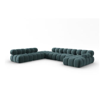 Zamatová pohovka v petrolejovej farbe 379 cm Bellis – Micadoni Home - Image 2