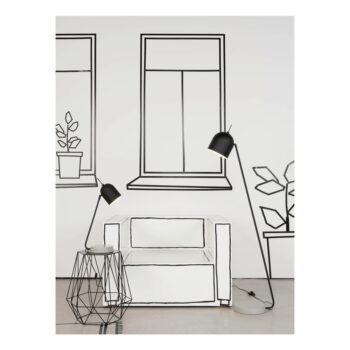 Čierno-sivá stojacia lampa s kovovým tienidlom (výška 147 cm) Madrid – it's about RoMi - Image 4