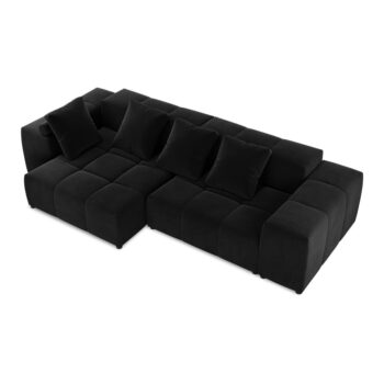 Čierna zamatová rohová pohovka (variabilná) Rome Velvet - Cosmopolitan Design – Obrázok 3