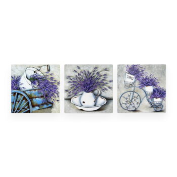 Obrazy v súprave 3 ks 30x30 cm Lavender – Wallity