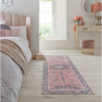 Ružový prateľný koberec behúň 60x230 cm FOLD Somerton – Flair Rugs - Image 5