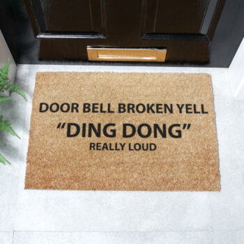 Rohožka z kokosového vlákna 40x60 cm Yell Ding Dong – Artsy Doormats – Obrázok 5