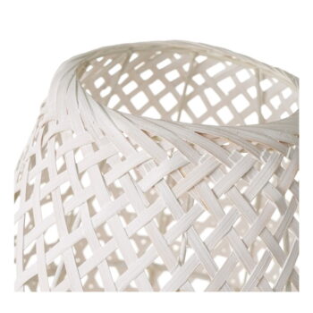 Biela bambusová stolová lampa s bambusovým tienidlom (výška  36 cm) – Casa Selección - Image 3