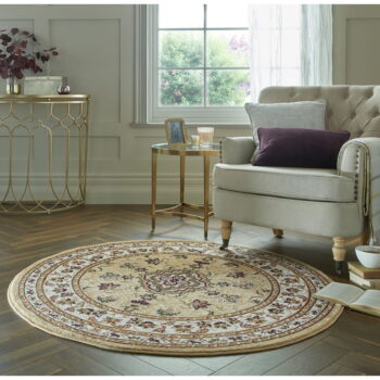 Béžový okrúhly koberec ø 133 cm Sherbone – Flair Rugs - Image 2