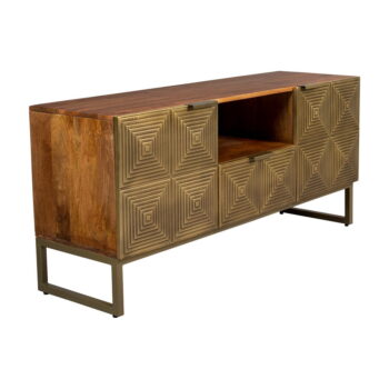 TV stolík z mangového dreva v zlatej farbe 40x60 cm Volan – Dutchbone - Image 7