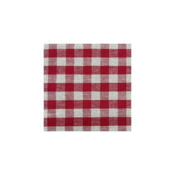 Červený ľanový okrúhly koberec pod stromček ø 125 cm Red Gingham – Linen Tales - Image 2