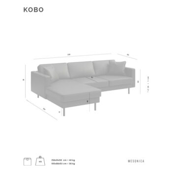 Svetlohnedá kožená rohová pohovka (ľavý roh) Kobo – MESONICA - Image 7