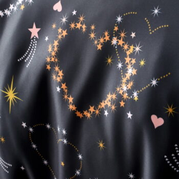 Čierno-biele obliečky na jednolôžko 135x200 cm Cosmic Hearts and Stars – Catherine Lansfield - Image 6