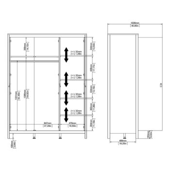 Čierna šatníková skriňa 150x199 cm Madrid – Tvilum - Image 10