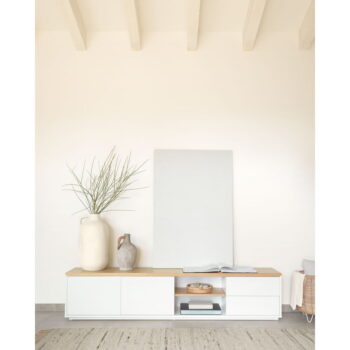 Biely TV stolík 200x44 cm Abilen – Kave Home - Image 3