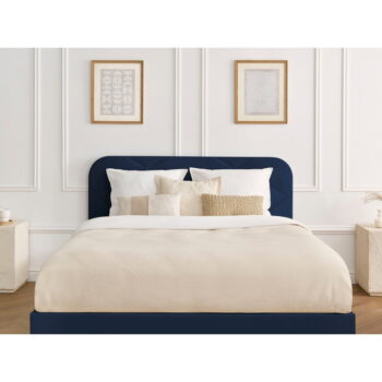 Tmavomodrá čalúnená dvojlôžková posteľ s roštom 180x200 cm Prune – Bobochic Paris – Obrázok 9