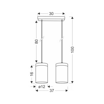 Závesné svietidlo so skleneným tienidlom v čierno-prírodnej farbe ø 12 cm Wels – Candellux Lighting – Obrázok 2