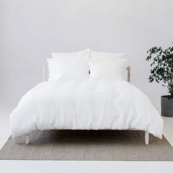 Predĺžené biele obliečky na dvojlôžko s prímesou ľanu 240x220 cm – Linen Tales - Image 5