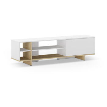 Biely TV stolík v dekore duba 160x44 cm Cequoia – Marckeric – Obrázok 4