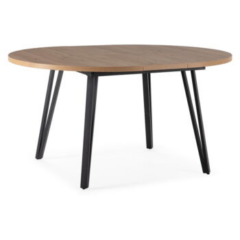 Okrúhly rozkladací jedálenský stôl v prírodnej farbe ø 120 cm Cleo – Marckeric – Obrázok 4