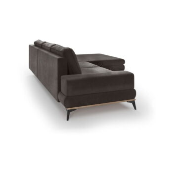Tmavohnedá rozkladacia rohová pohovka so zamatovým poťahom Windsor & Co Sofas Astre, pravý roh - Image 4