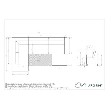 Sivá rozkladacia pohovka do "U" Miuform Charming Charlie, ľavý roh - Image 10