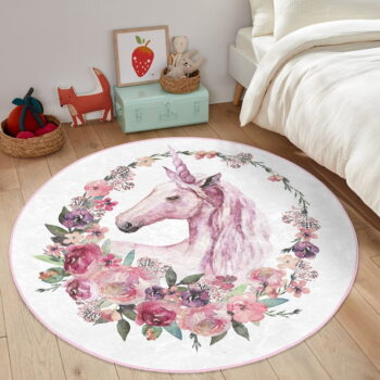 Ružový detský koberec ø 80 cm Comfort – Mila Home – Obrázok 2