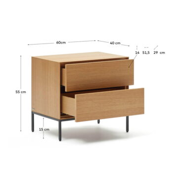 Nočný stolík v dekore duba v prírodnej farbe Vedrana – Kave Home - Image 6