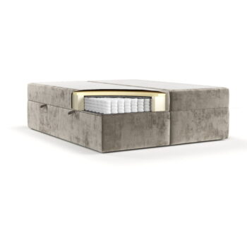Svetlohnedá boxspring posteľ s úložným priestorom 140x200 cm Yoko – Maison de Rêve - Image 2
