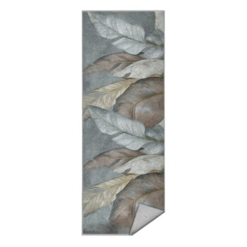 Zeleno-sivý prateľný behúň 80x200 cm Dusty Leaves – Mila Home