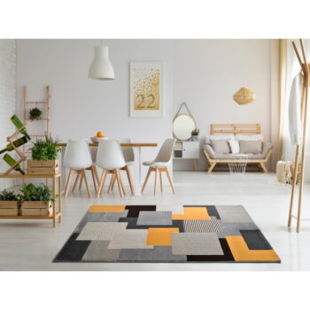 Sivo-oranžový koberec Universal Leo Square, 80 x 150 cm – Obrázok 2