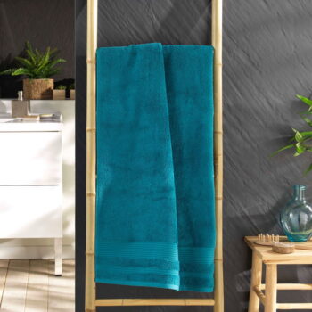 Modrá froté bavlnená osuška 70x130 cm Tendresse – douceur d'intérieur - Image 2