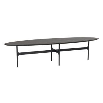Čierny konferenčný stolík s doskou v dekore jaseňového dreva 180x50 cm Colton - Rowico - Image 2