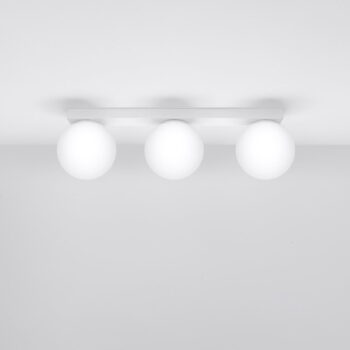 Biele stropné svietidlo so skleneným tienidlom ø 12 cm Umerta – Nice Lamps - Image 4