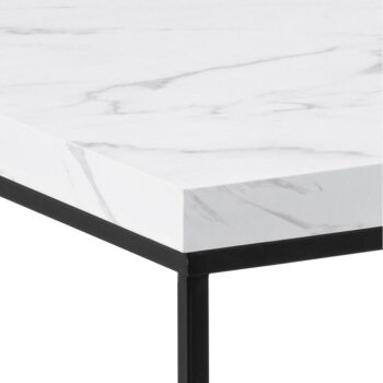 Biely konferenčný stolík s doskou v dekore mramoru 55x110 cm Barossa – Actona - Image 4
