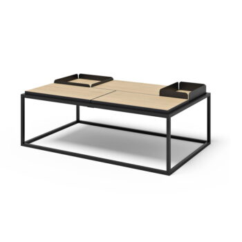 Konferenčný stolík s doskou v dekore duba v čierno-prírodnej farbe 75x120 cm Douro – TemaHome - Image 2