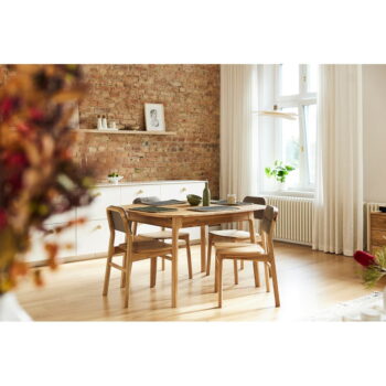 Jedálenský stôl z dubového dreva v prírodnej farbe 90x200 cm Twig – The Beds - Image 5