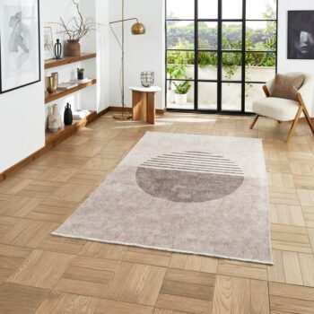 Béžový prateľný behúň s prímesou bavlny 60x170 cm Whisper – Think Rugs – Obrázok 2